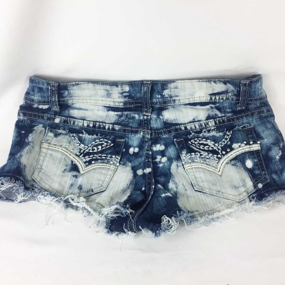 Secretly Evil Pants - Custom Destroyed Bleach Cut Off Festival Shorts 7
